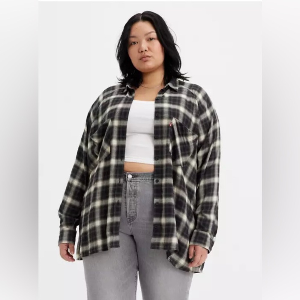 Nwt Levi’s HARRISON RAGLAN PLAID SHIRT (PLUS SIZE) 3xl